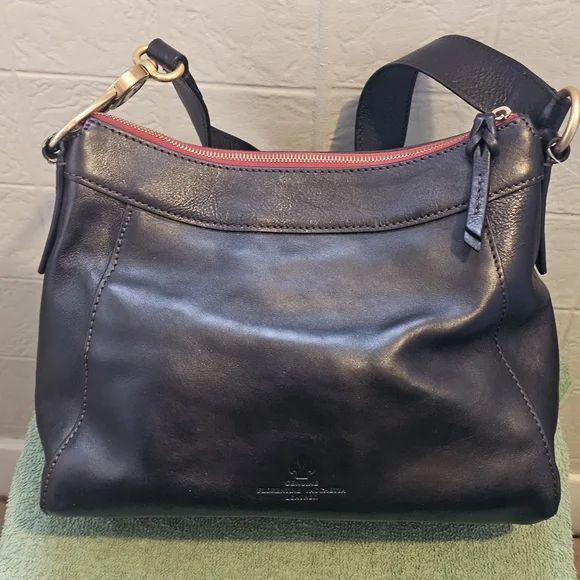 Dooney & Bourke Black Florentine Shoulder Bag with Red Trim - Picture 9 of 16
